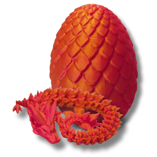 3D Printed Dragon Egg - Two - Tone Red & Gold - Something Different Gift Shop