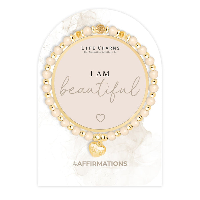 Affirmation Bracelet - I Am Beautiful - Something Different Gift Shop