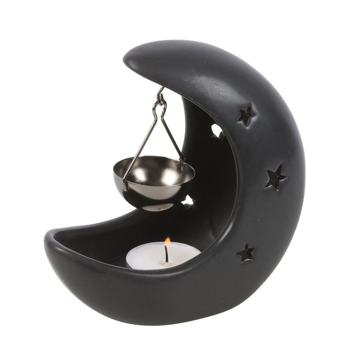 Black Crescent Moon Oil Burner - Something Different Gift Shop