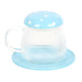 Blue Glass Mushroom Mug And Saucer - Something Different Gift Shop