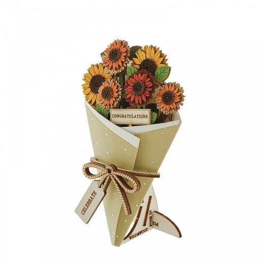 Congratulations 3D Flower Figurine Card - Something Different Gift Shop