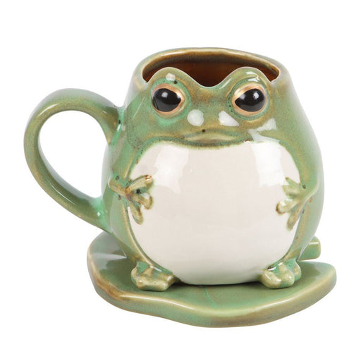 Frog Shaped Mug and Lily Pad Saucer - Something Different Gift Shop