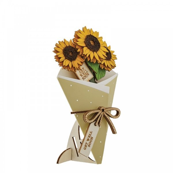 Get Well Soon 3D Flower Figurine Card - Something Different Gift Shop