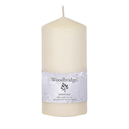 Ivory Unscented Pillar Candle 15x7cm - Something Different Gift Shop