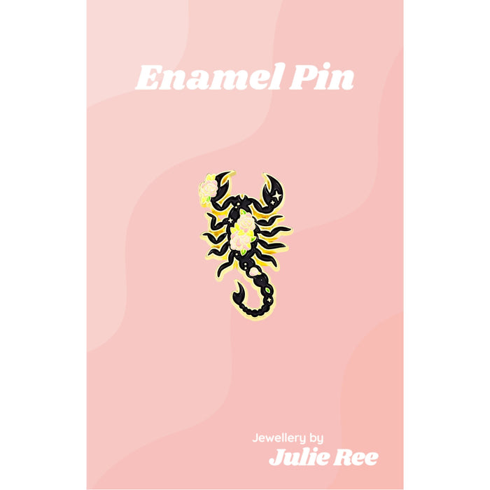 Julie Ree Enamel Pin - Black Scorpion - Something Different Gift Shop