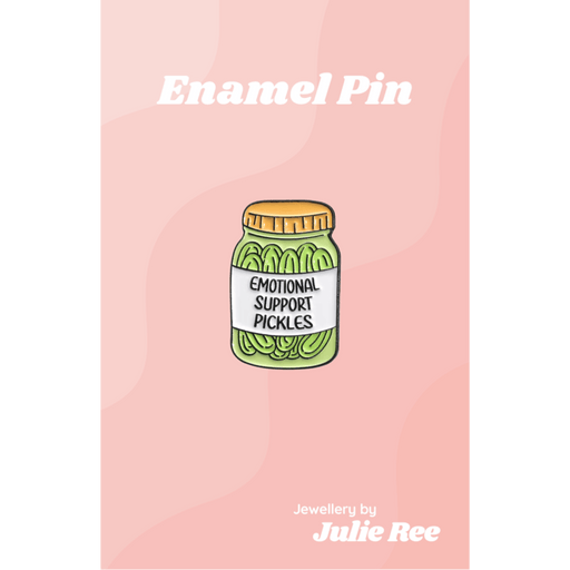 Julie Ree Enamel Pin - Emotional Support Pickles - Something Different Gift Shop