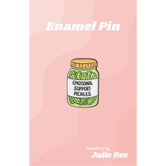 Julie Ree Enamel Pin - Emotional Support Pickles - Something Different Gift Shop