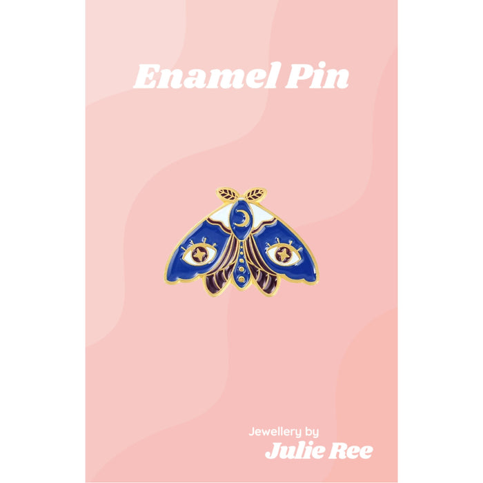 Julie Ree Enamel Pin - Evil Eye Moth - Something Different Gift Shop