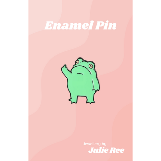 Julie Ree Enamel Pin - Middle Finger Frog - Something Different Gift Shop