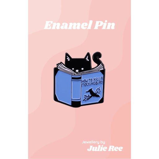 Julie Ree Enamel Pin - Mockingbird Cat - Something Different Gift Shop