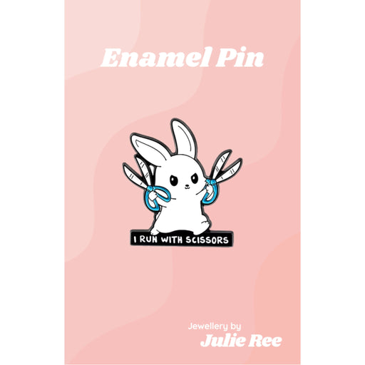 Julie Ree Enamel Pin - Run With Scissors - Something Different Gift Shop