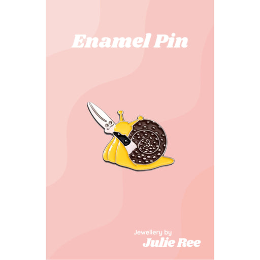 Julie Ree Enamel Pin - Stabby Snail - Something Different Gift Shop