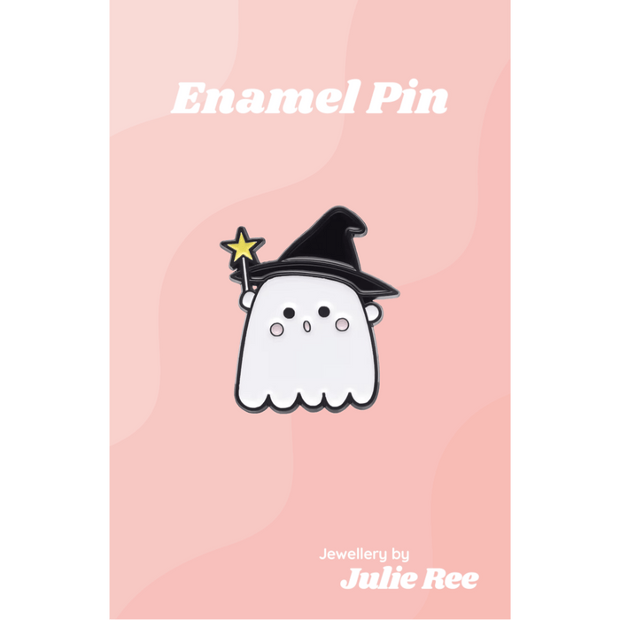 Julie Ree Enamel Pin - Wizard Ghost - Something Different Gift Shop