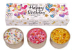 Just Because Candles Three Lites - Happy Birthday - Something Different Gift Shop