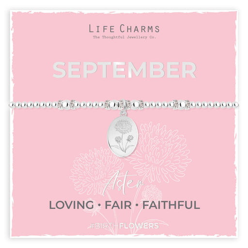 Life Charms Birth Flower Bracelet - September - Something Different Gift Shop