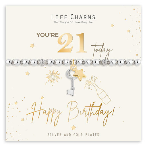 Life Charms Happy Birthday Bracelet - 21st - Something Different Gift Shop