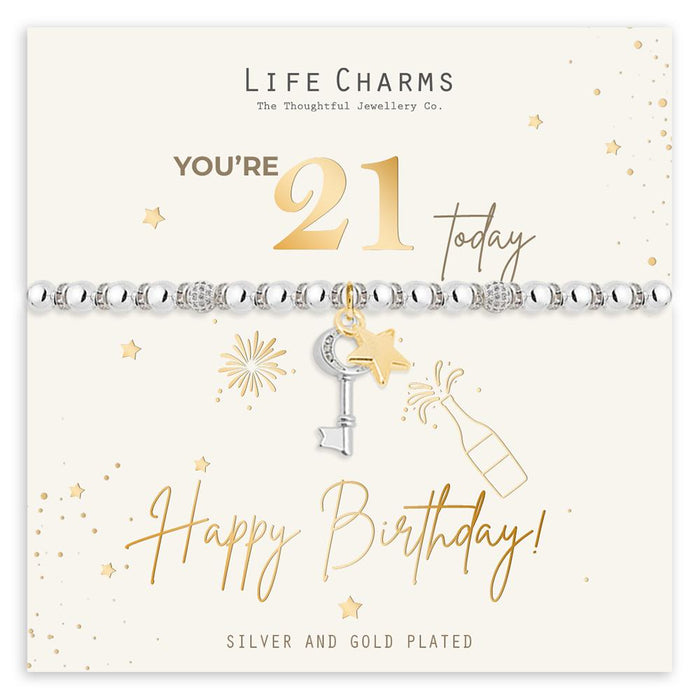 Life Charms Happy Birthday Bracelet - 21st - Something Different Gift Shop