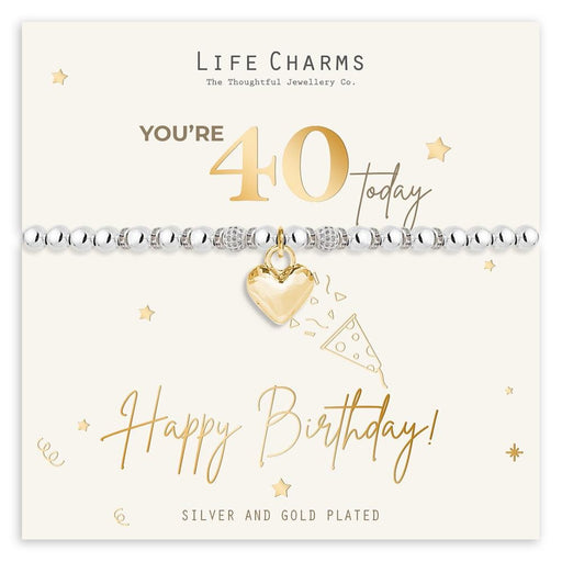 Life Charms Happy Birthday Bracelet - 40th - Something Different Gift Shop