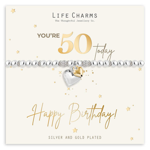 Life Charms Happy Birthday Bracelet - 50th - Something Different Gift Shop