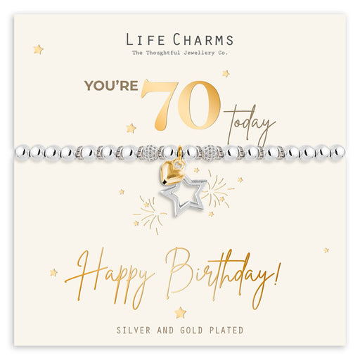 Life Charms Happy Birthday Bracelet - 70th - Something Different Gift Shop