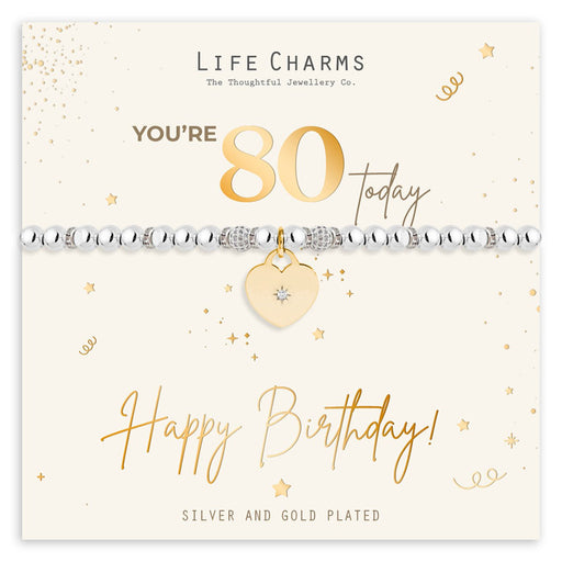 Life Charms Happy Birthday Bracelet - 80th - Something Different Gift Shop