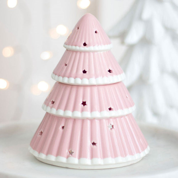 Pink Christmas Tree Oil Burner - Something Different Gift Shop