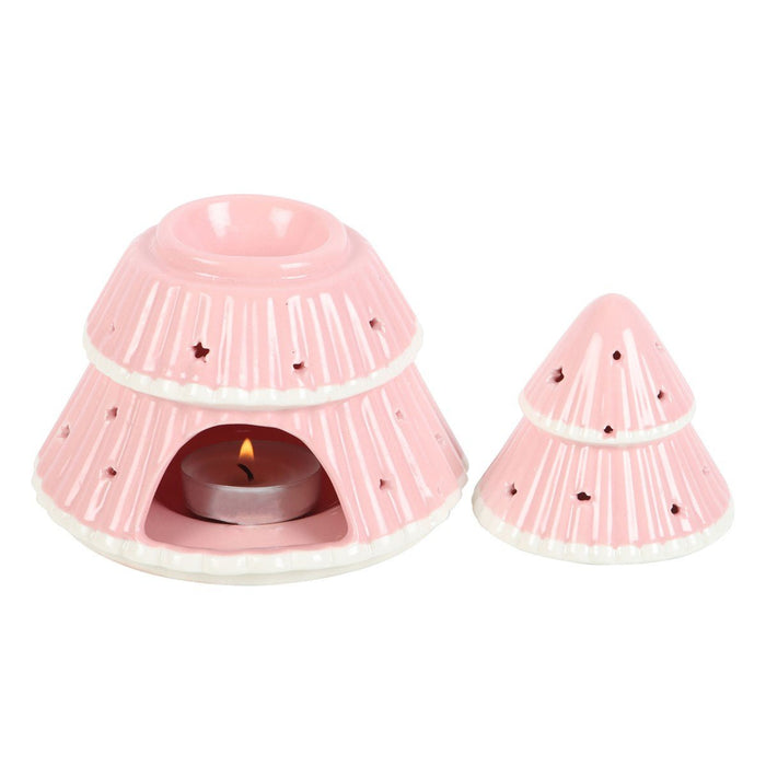 Pink Christmas Tree Oil Burner - Something Different Gift Shop