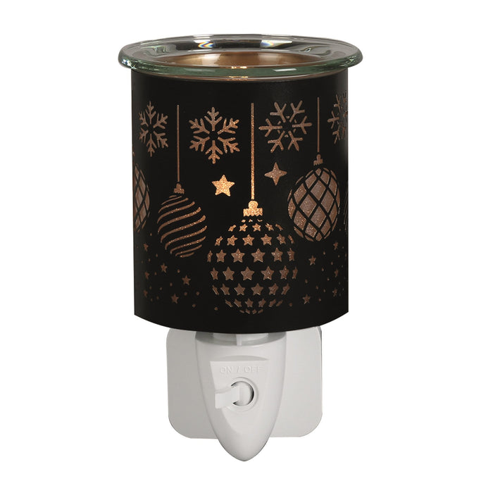 Plug In Wax Warmer - Black & Gold Silhouette Baubles - Something Different Gift Shop