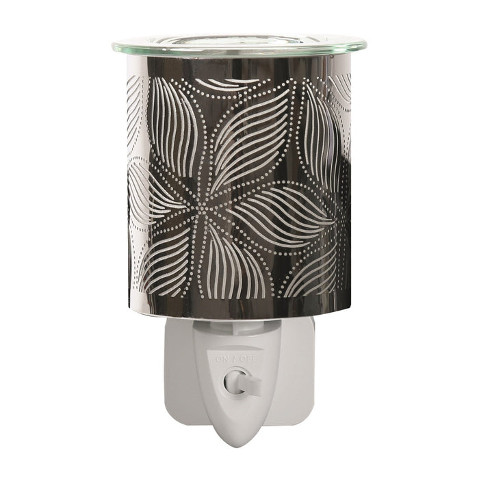 Plug In Wax Warmer - Chrome Floral - Something Different Gift Shop