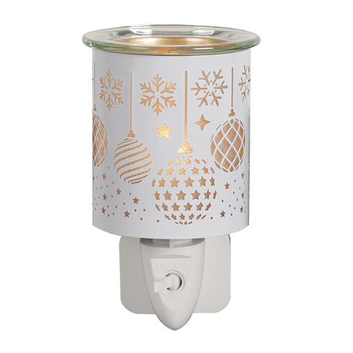 Plug In Wax Warmer - White & Gold Silhouette Baubles - Something Different Gift Shop