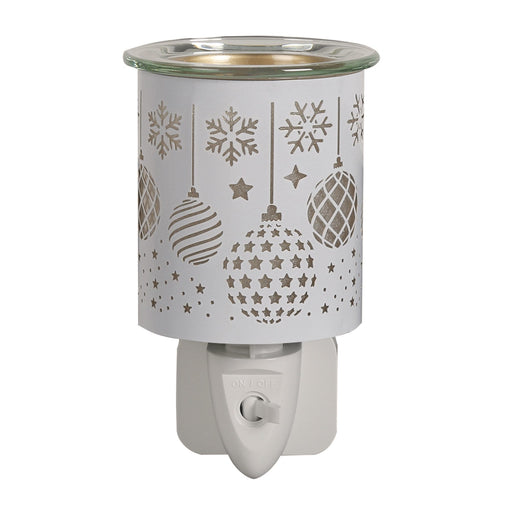 Plug In Wax Warmer - White & Gold Silhouette Baubles - Something Different Gift Shop