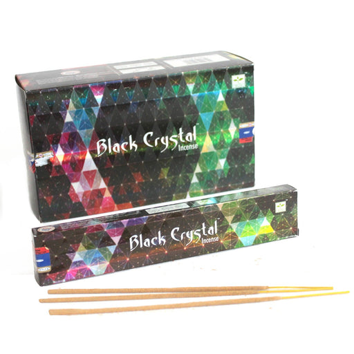 Satya Black Crystal Incense Sticks 15g - Something Different Gift Shop