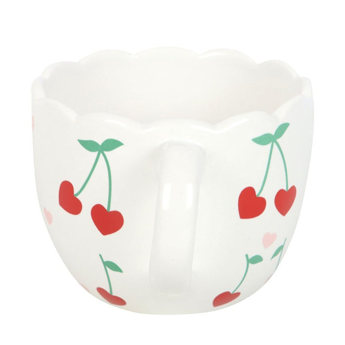 Scalloped Cherry Print Mug - Something Different Gift Shop