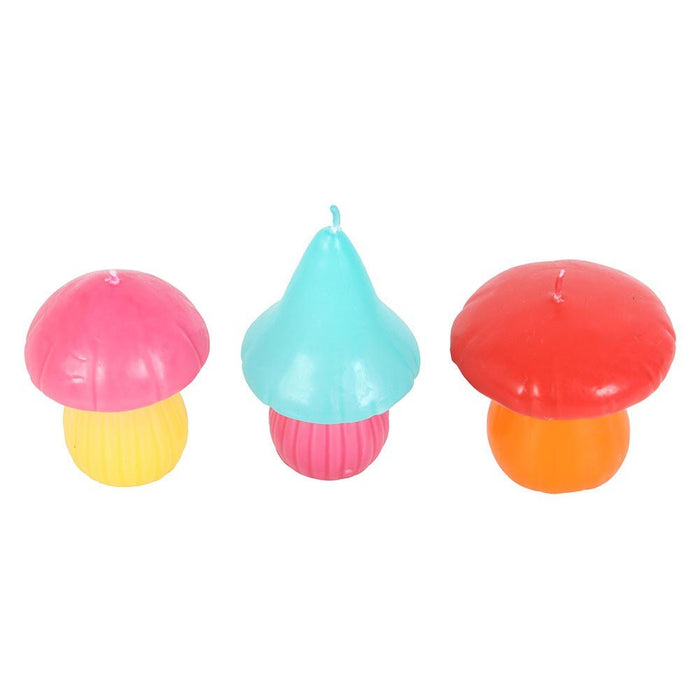 Set Of 3 Mushroom Shaped Candles - Something Different Gift Shop