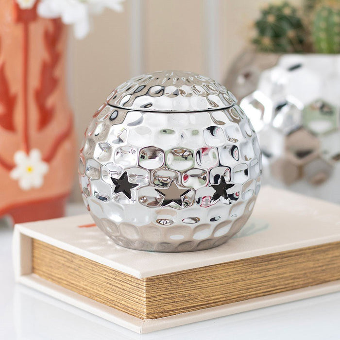 Silver Disco Ball Oil Burner - Something Different Gift Shop