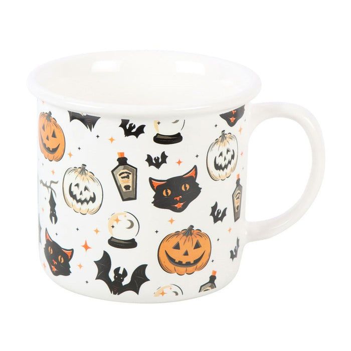 Spooky Cat & Pumpkin Ceramic Mug - Something Different Gift Shop