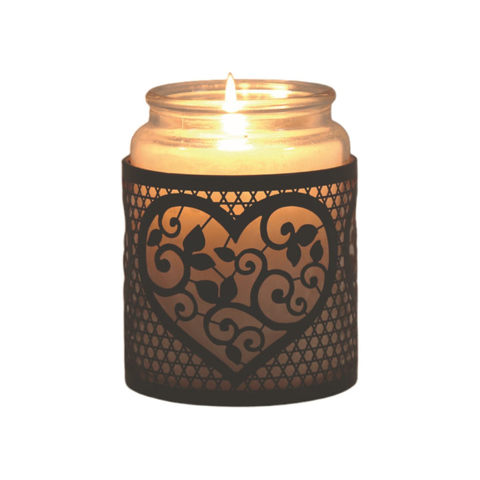 Tealight Wax Melter and Candle Holder - Black & Gold Silhouette Heart - Something Different Gift Shop