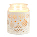 Tealight Wax Melter and Candle Holder - White & Gold Silhouette Baubles - Something Different Gift Shop