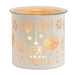 Tealight Wax Melter and Candle Holder - White & Gold Silhouette Baubles - Something Different Gift Shop