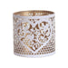 Tealight Wax Melter and Candle Holder - White & Gold Silhouette Heart - Something Different Gift Shop