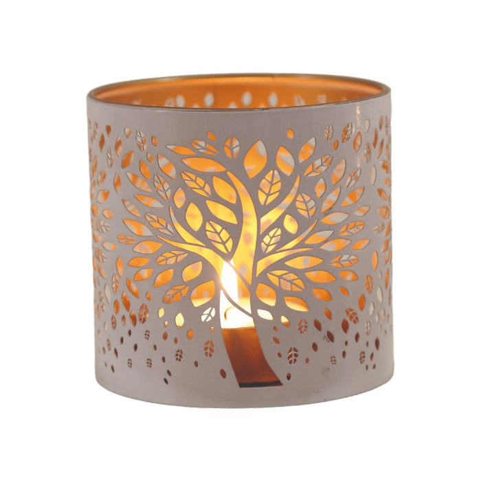 Tealight Wax Melter and Candle Holder - White Tree of Life - Something Different Gift Shop