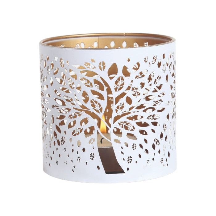 Tealight Wax Melter and Candle Holder - White Tree of Life - Something Different Gift Shop