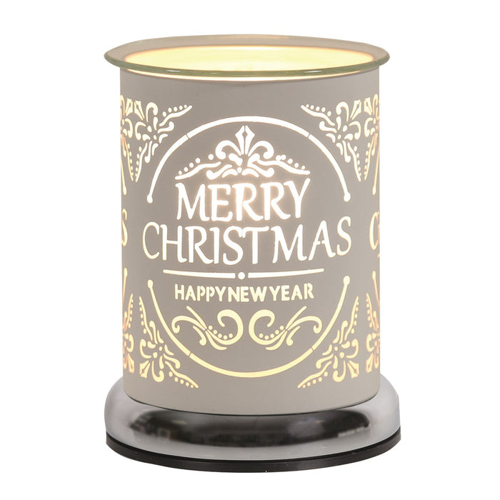 Touch Electric Wax Warmer - White Silhouette Merry Christmas - Something Different Gift Shop