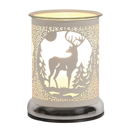 Touch Electric Wax Warmer - White Silhouette Stag - Something Different Gift Shop