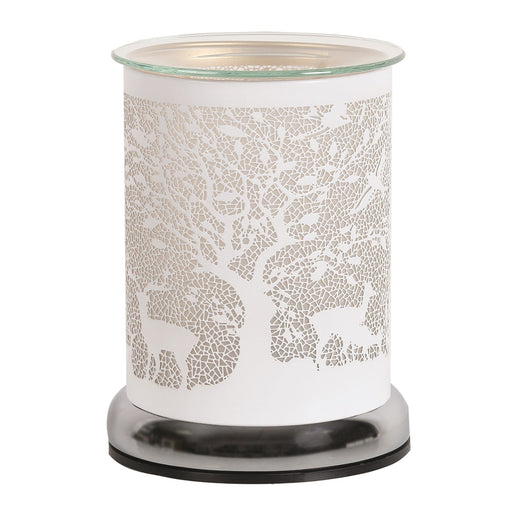 Touch Electric Wax Warmer - White Silhouette Woodland Deer - Something Different Gift Shop