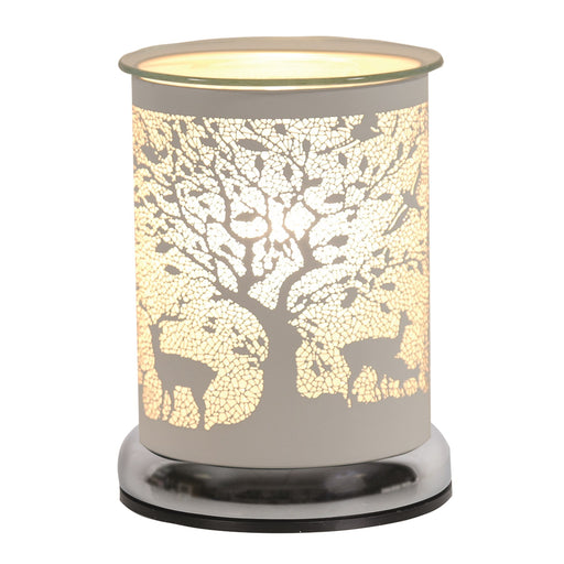 Touch Electric Wax Warmer - White Silhouette Woodland Deer - Something Different Gift Shop