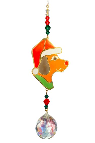 Wild Things Crystal Dreams - Dog With Hat Red & Green - Something Different Gift Shop