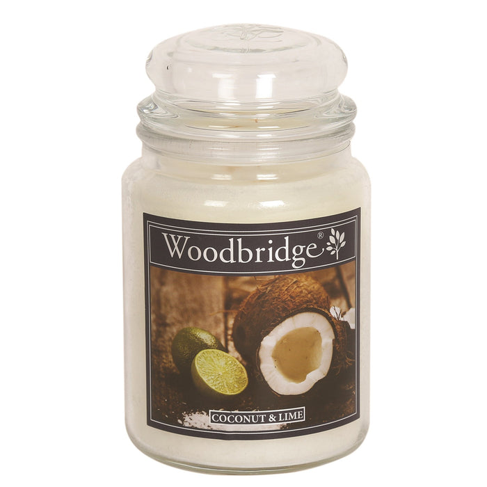 Woodbridge Coconut & Lime Large Scented Jar Candle - Something Different Gift Shop