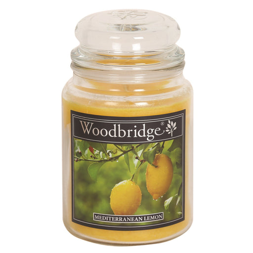 Woodbridge Large Scented Candle Jar - Mediterranean Lemon - Something Different Gift Shop