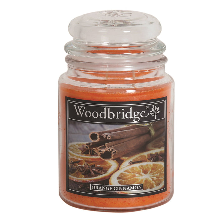 Woodbridge Large Scented Candle Jar - Orange Cinnamon - Something Different Gift Shop